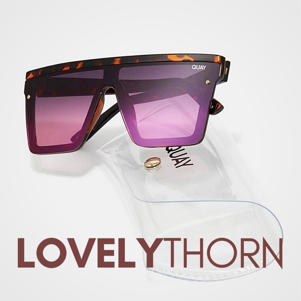 QUAY // ltd ed ashley graham collab tortoise frame black pink mirrored shields - Picture 14 of 16